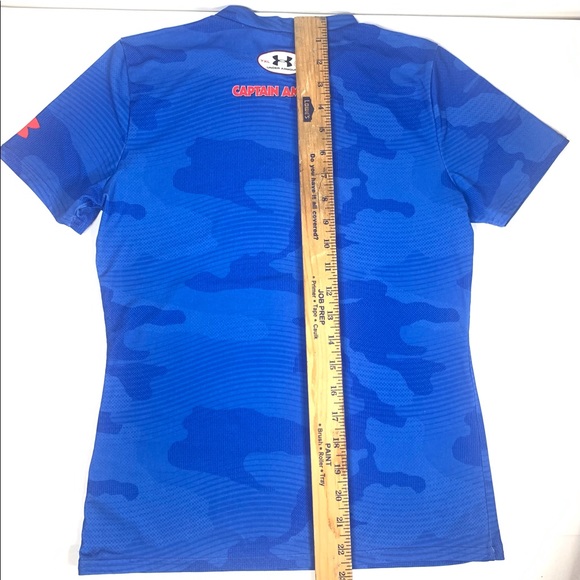 Under Armour Captain America Marvel Fitted HeatGear T-Shirt Youth XL, Camouflage - Picture 8 of 9